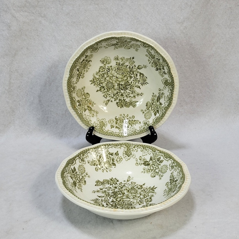 Kensington Balmoral 1801 Staffordshire Ironstone England Set 2 Bowls 6.5" - Picture 3 of 10